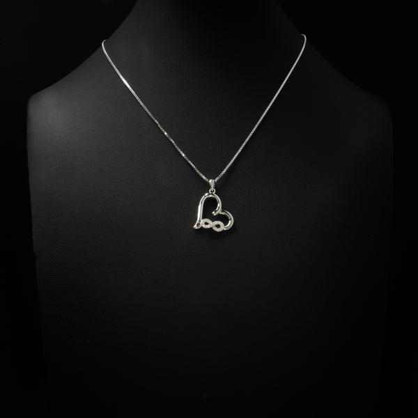 VVS Moissanite Infinity Heart Pendant & Box Chain