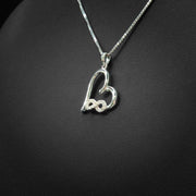 Moissanite Infinity Heart Pendant & Box Chain