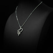 Moissanite Intertwined Heart Pendant & Box Chain