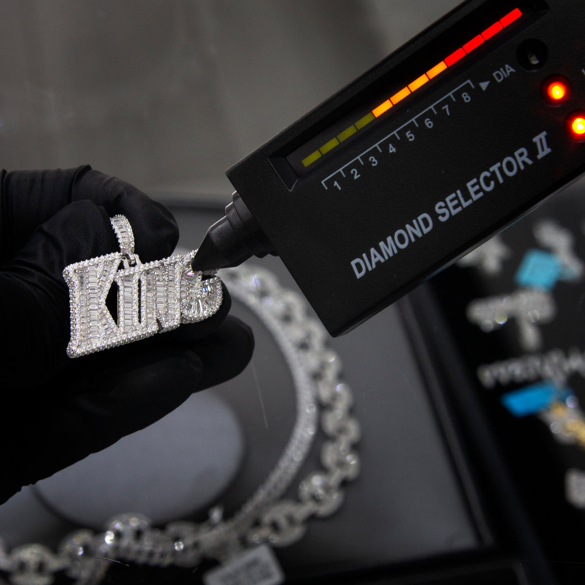 Moissanite Baguette King Pendant