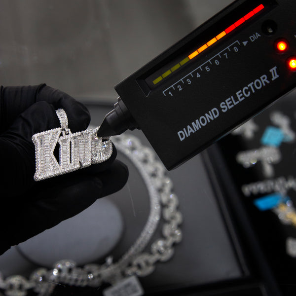 VVS Moissanite Baguette King Pendant