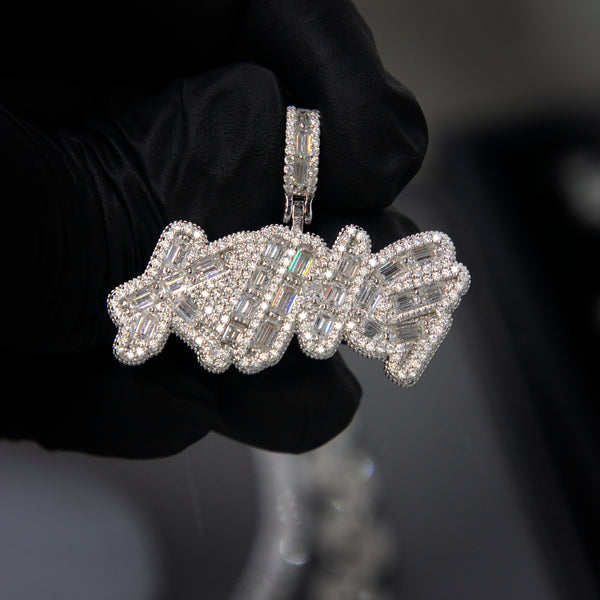 VVS Moissanite Baguette King Pendant