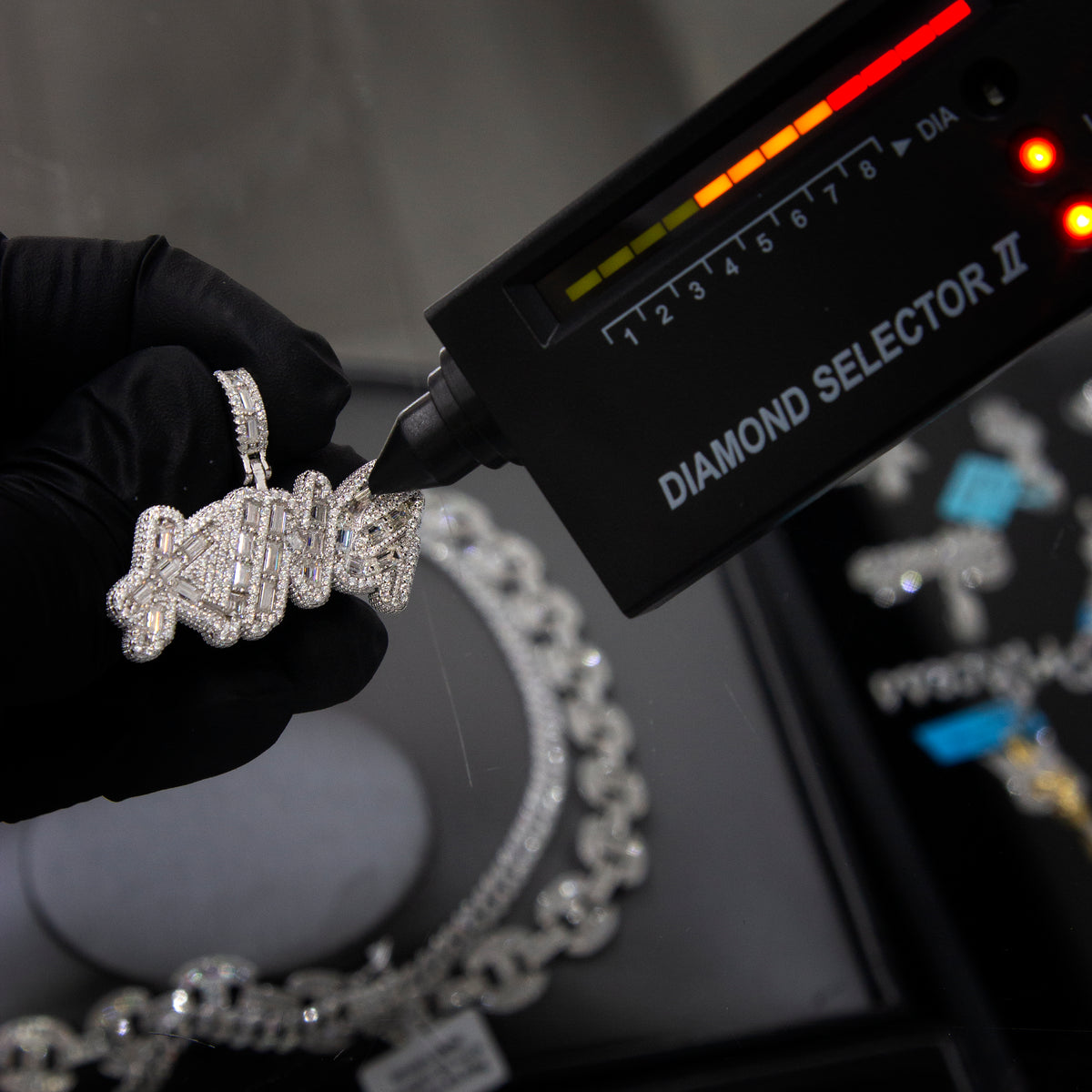 Moissanite Baguette King Pendant