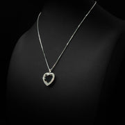 Moissanite Large Floating Heart Pendant & Box Chain