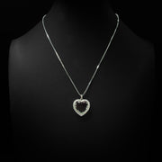 Moissanite Large Floating Heart Pendant & Box Chain