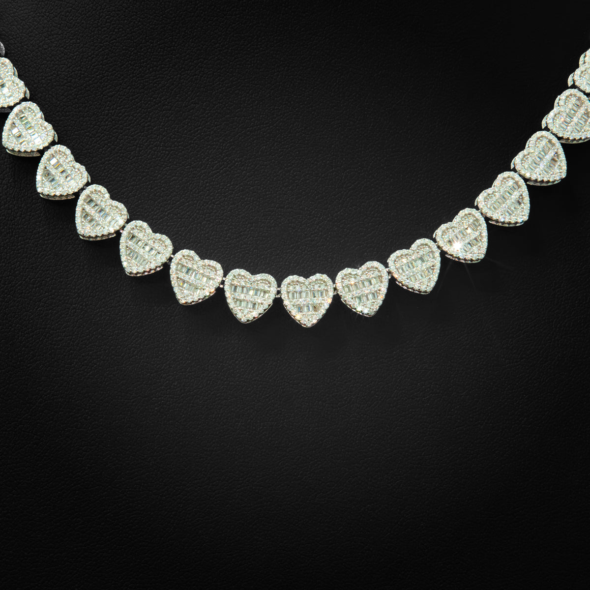 Baguette Heart Necklace 10mm