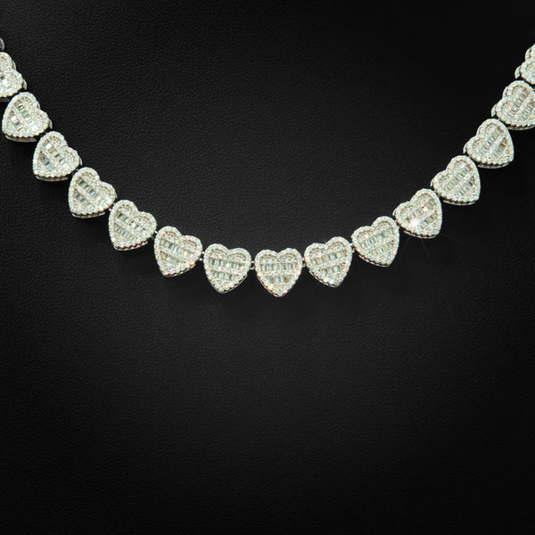 Baguette Heart Necklace 10mm