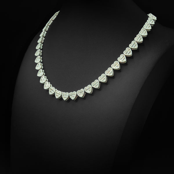 Baguette Heart Necklace 10mm
