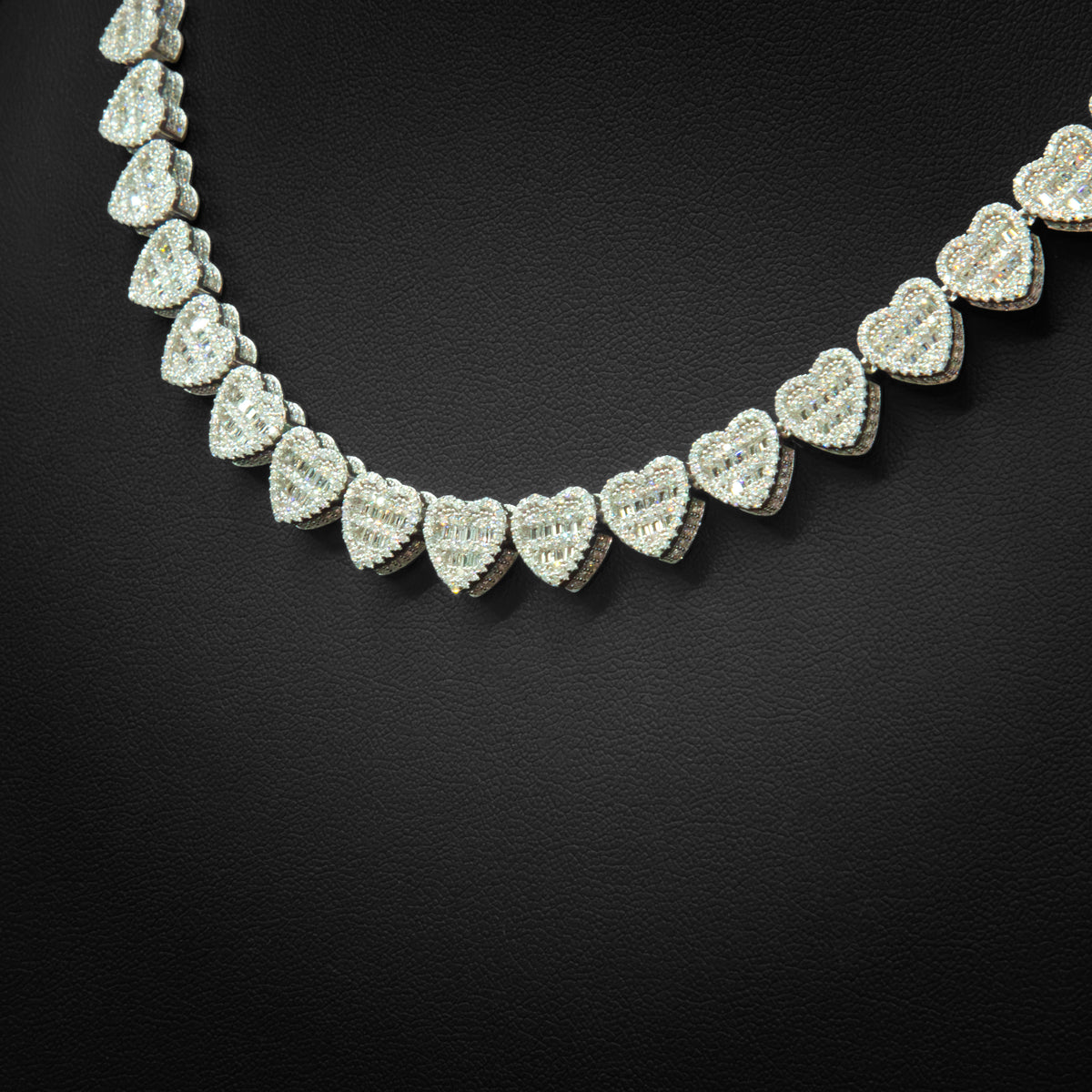 Baguette Heart Necklace 10mm
