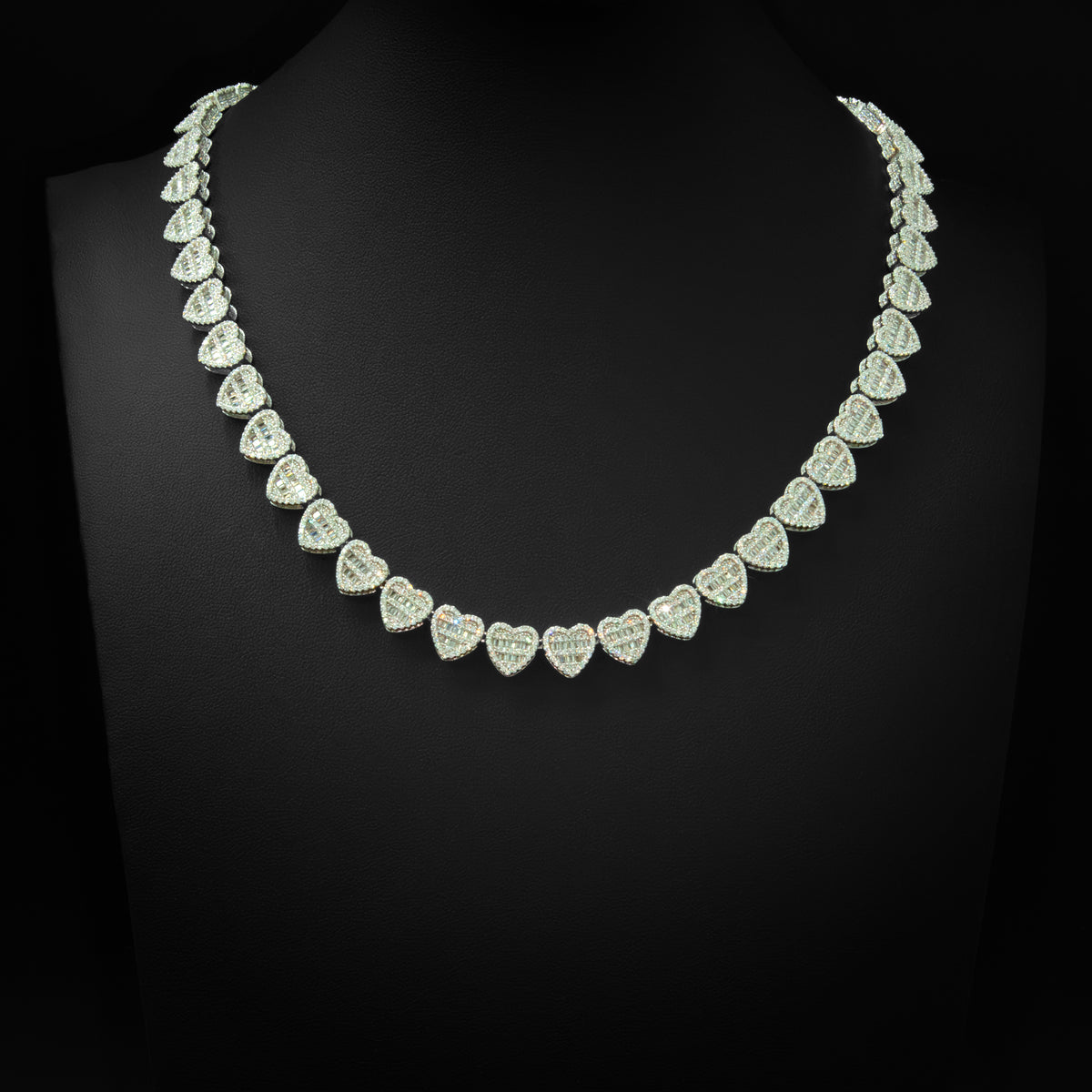 Baguette Heart Necklace 10mm