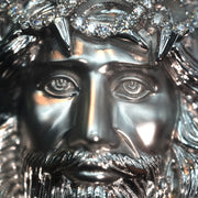 Large Moissanite Jesus Pendant in Sterling Silver