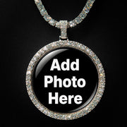 Moissanite Round Photo Pendant