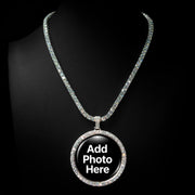 Moissanite Round Photo Pendant