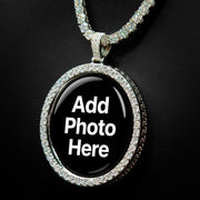 Moissanite Round Photo Pendant