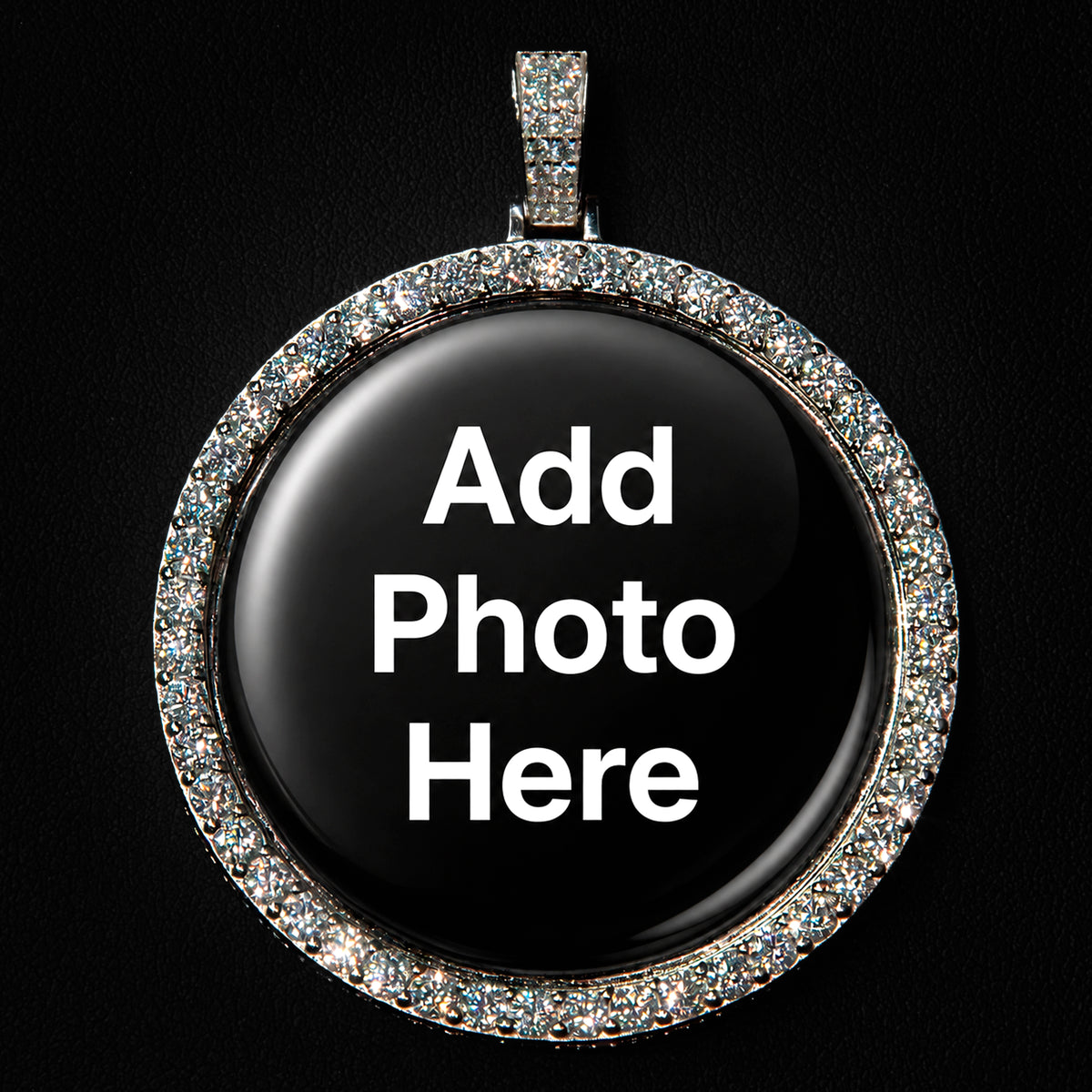 Moissanite Round Photo Pendant
