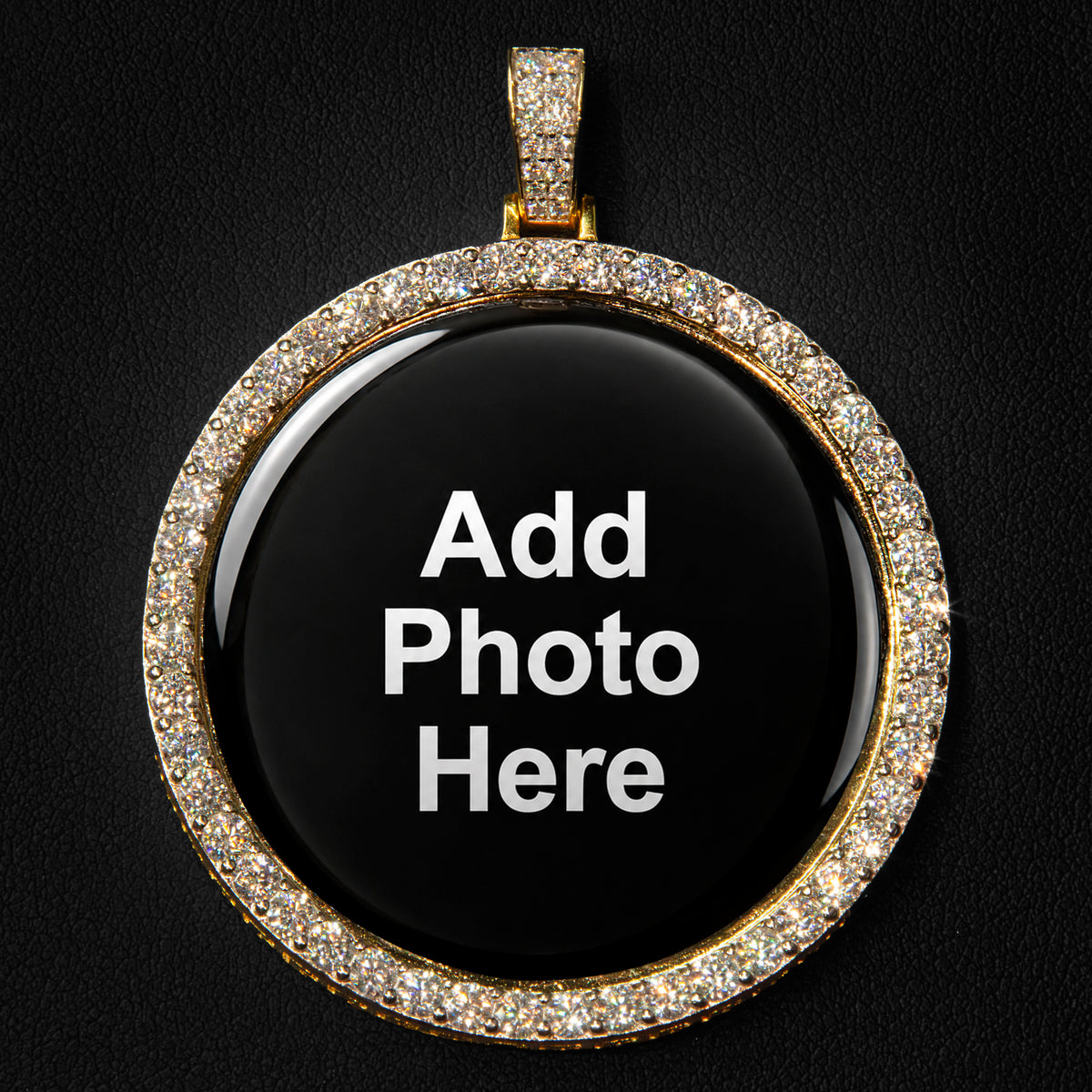 Moissanite Round Photo Pendant