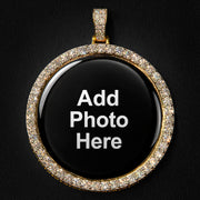 Moissanite Round Photo Pendant