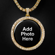 Moissanite Round Photo Pendant