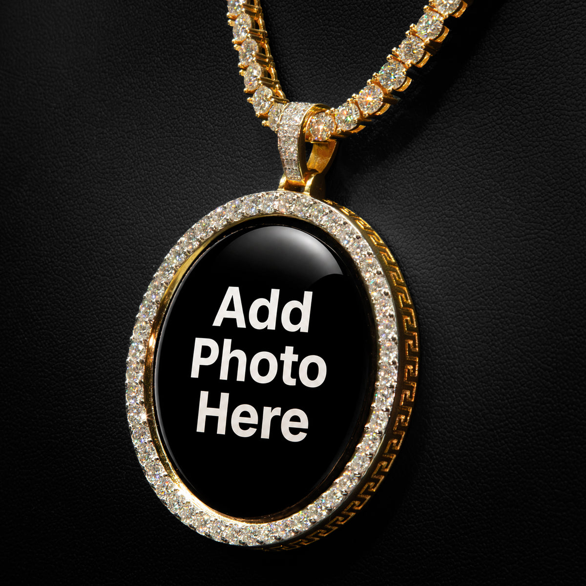 Moissanite Round Photo Pendant