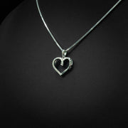 Moissanite Half & Half Heart Pendant & Box Chain