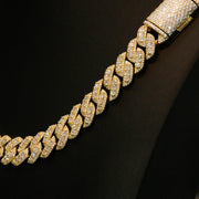 Moissanite 14mm Cuban Cluster Necklace