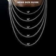 Men's necklace length guide