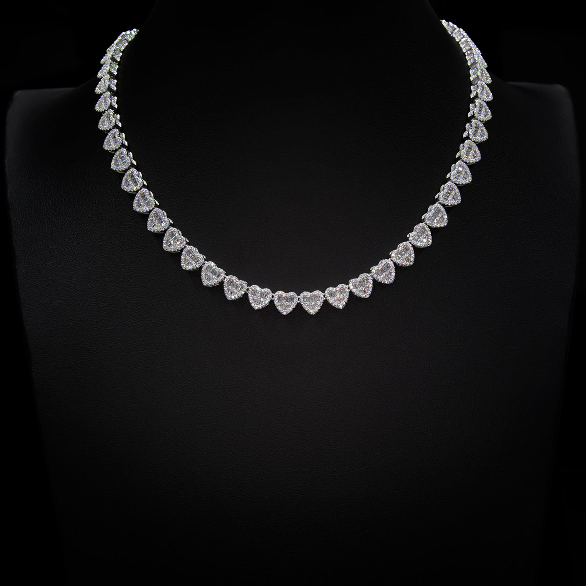 Baguette Heart Necklace 7mm