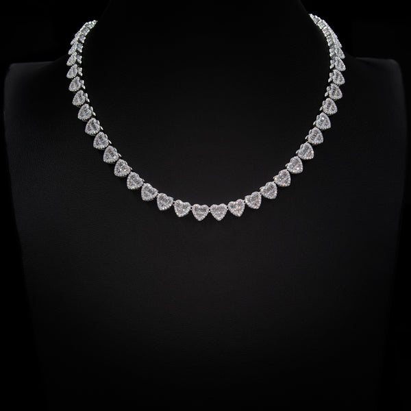 Baguette Heart Necklace 7mm