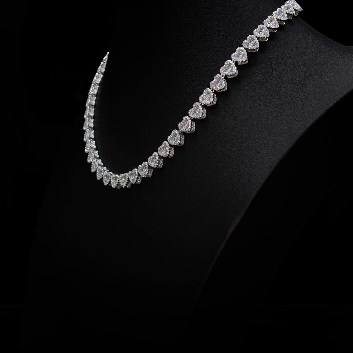 Baguette Heart Necklace 7mm