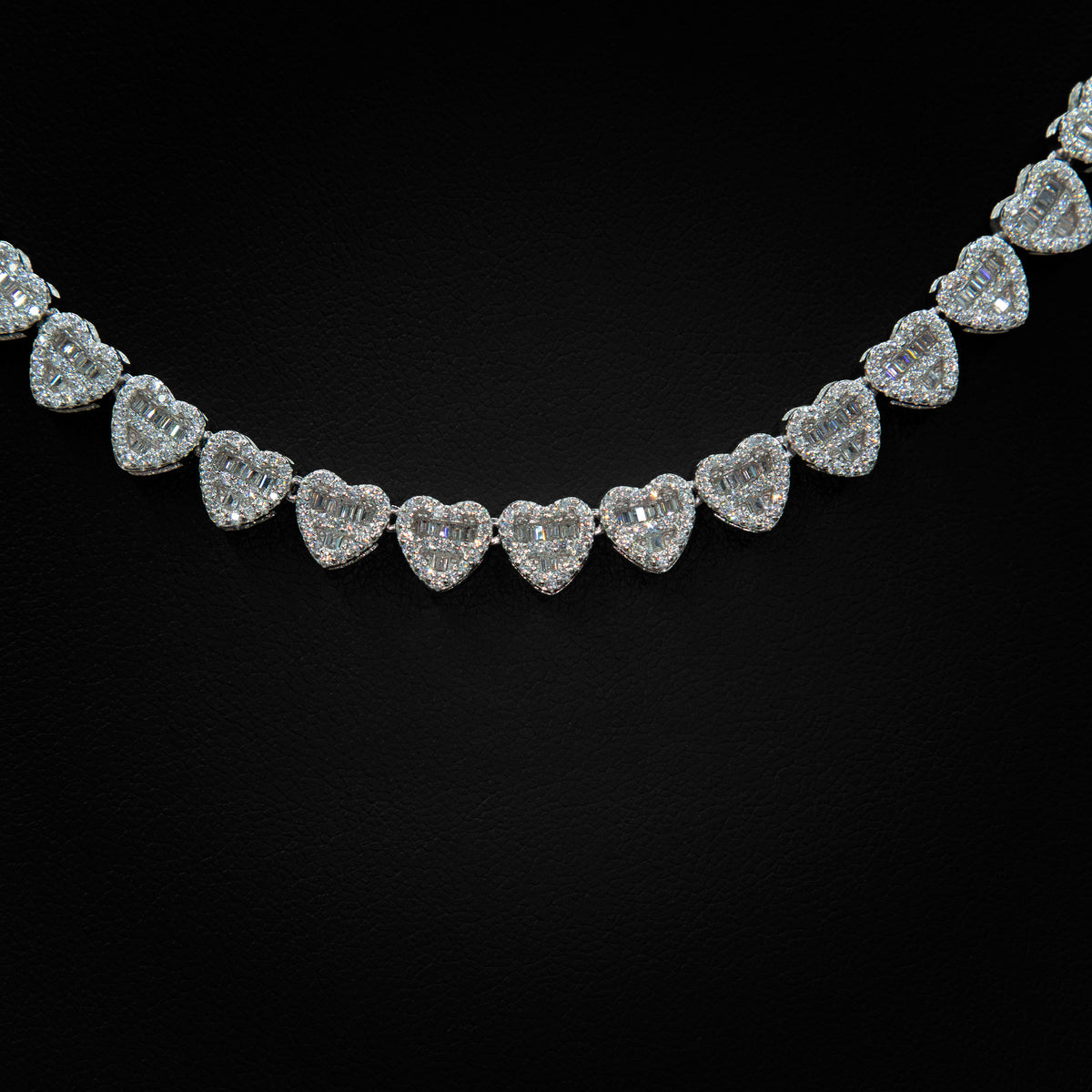 Baguette Heart Necklace 7mm