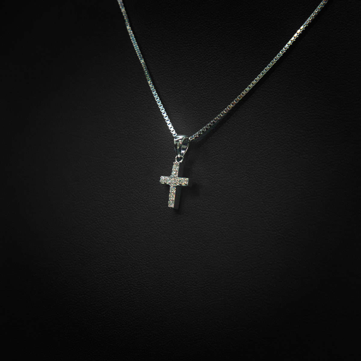 Moissanite Mini Cross Pendant
