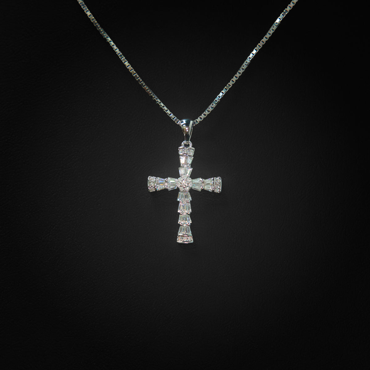 Moissanite Mini Cross Pendant