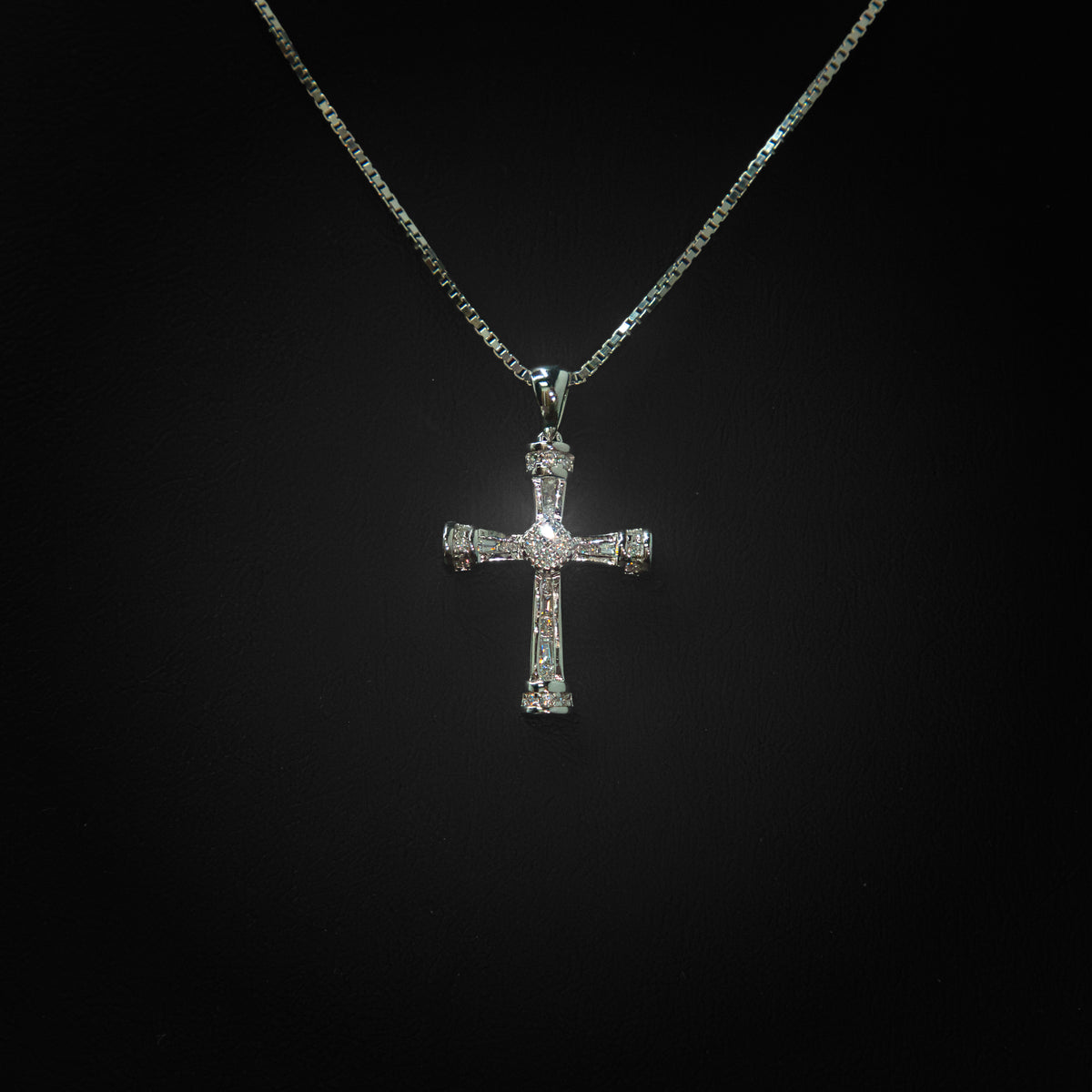 Moissanite Mini Cross Pendant