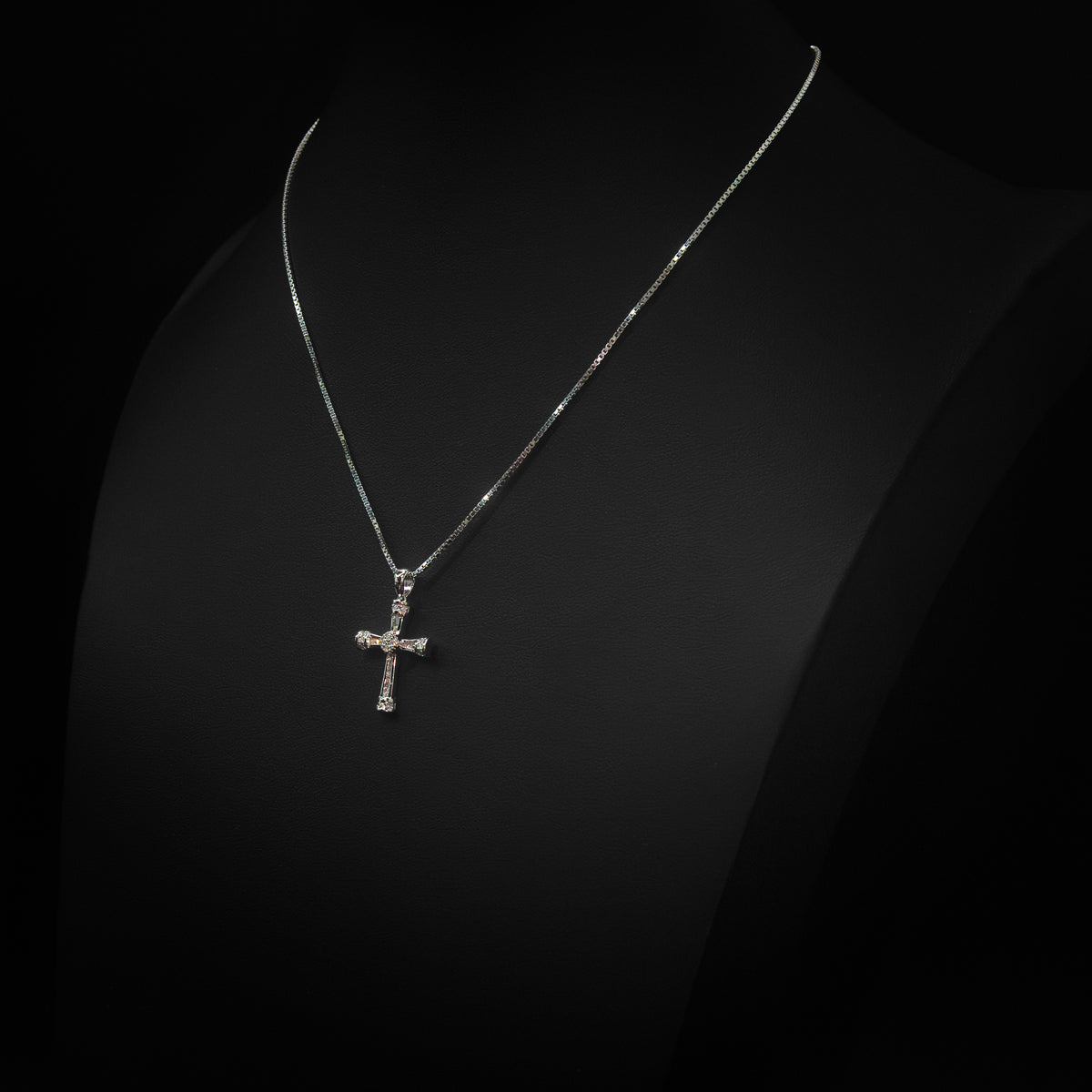 Moissanite Mini Cross Pendant
