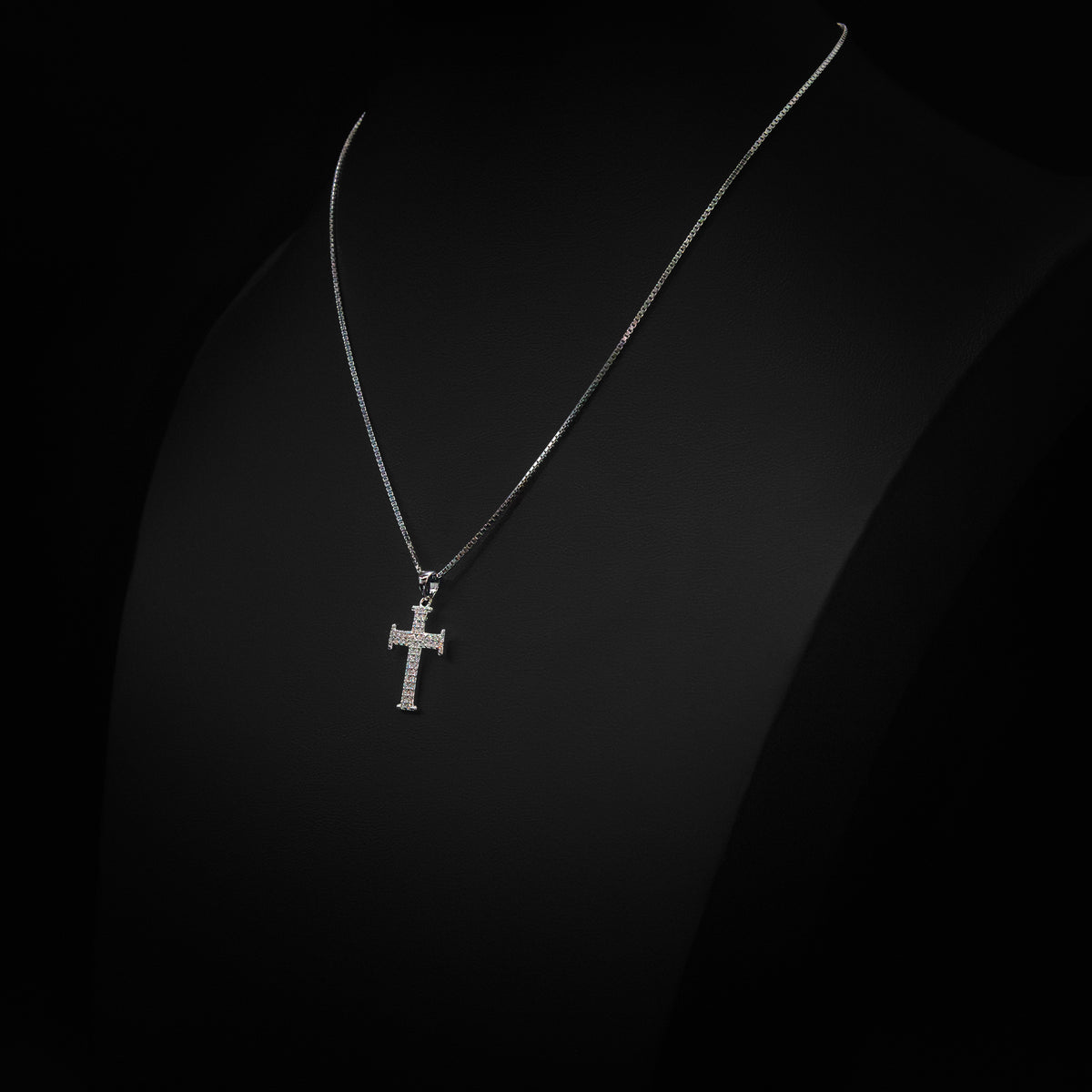 Moissanite Mini Cross Pendant
