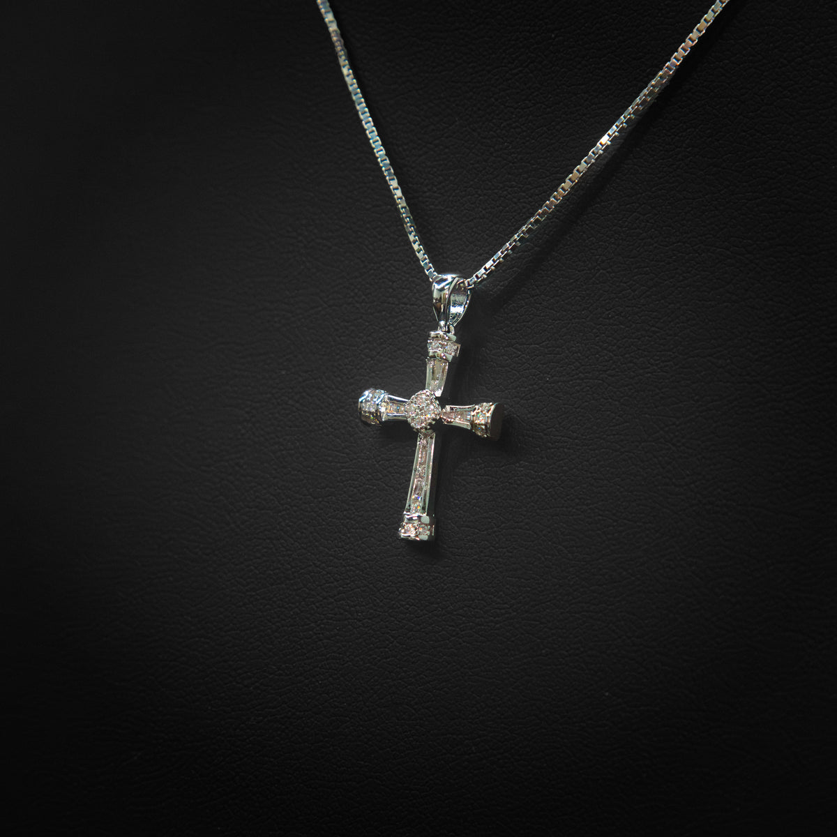 Moissanite Mini Cross Pendant