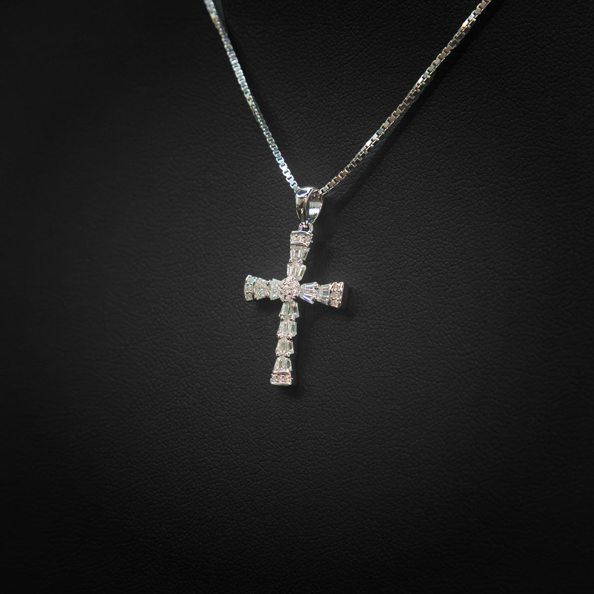 Moissanite Mini Cross Pendant