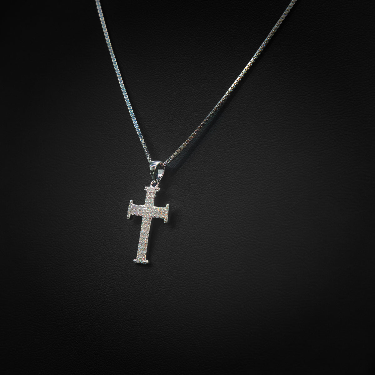 Moissanite Mini Cross Pendant