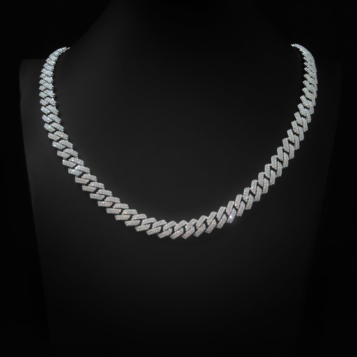 Moissanite 10mm Monaco Cuban Link Necklace