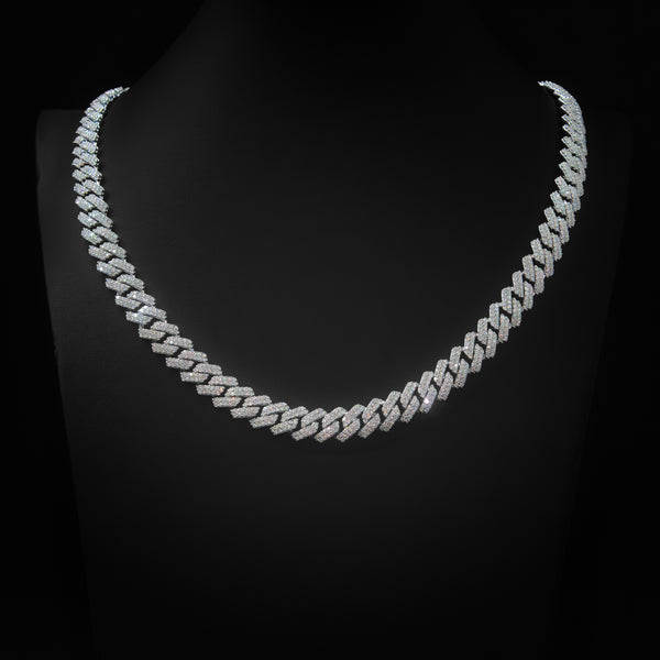 VVS Moissanite 10mm Monaco Cuban Link Necklace