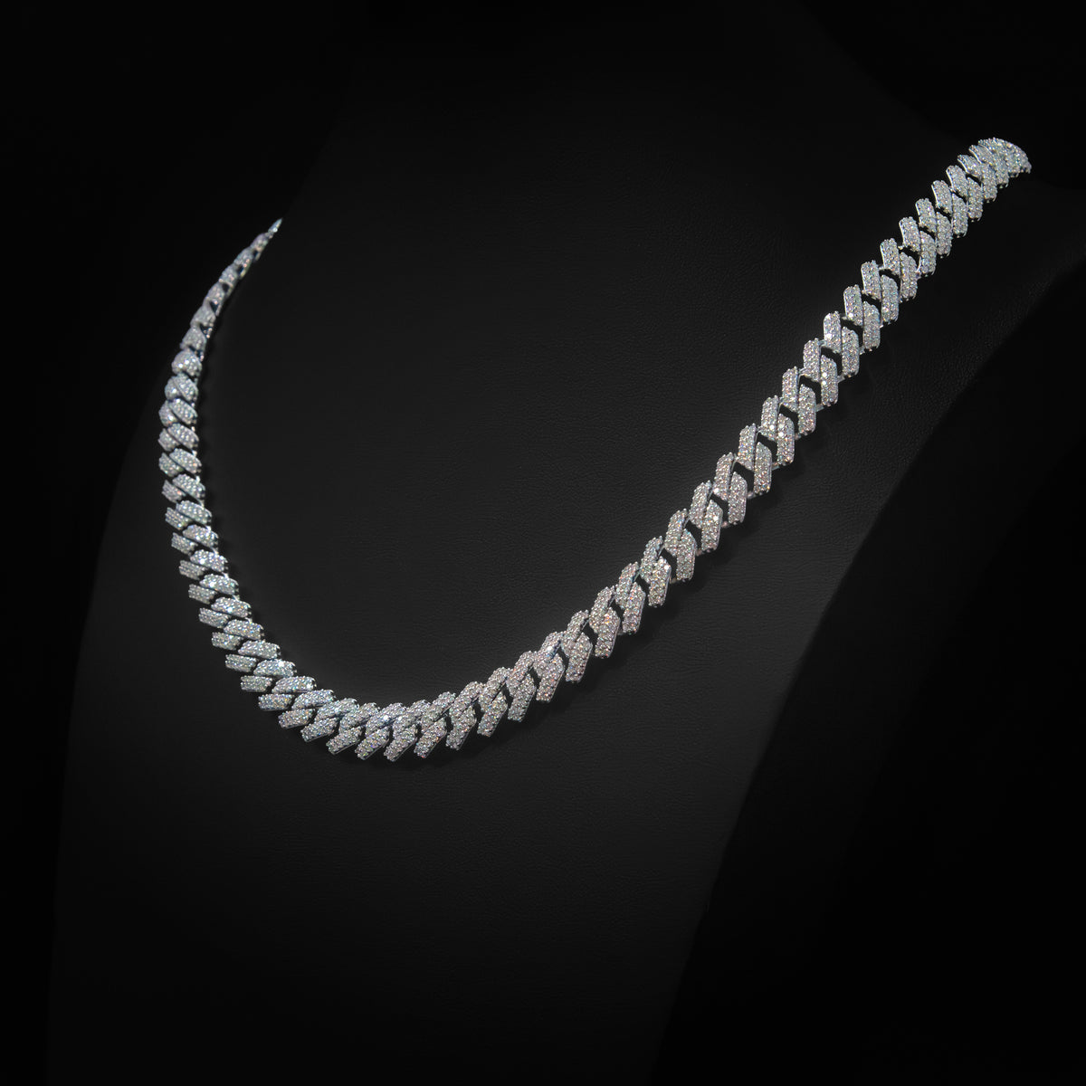 Moissanite 10mm Monaco Cuban Link Necklace