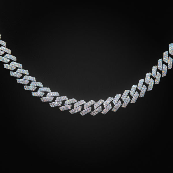 VVS Moissanite 8mm Monaco Cuban link Necklace