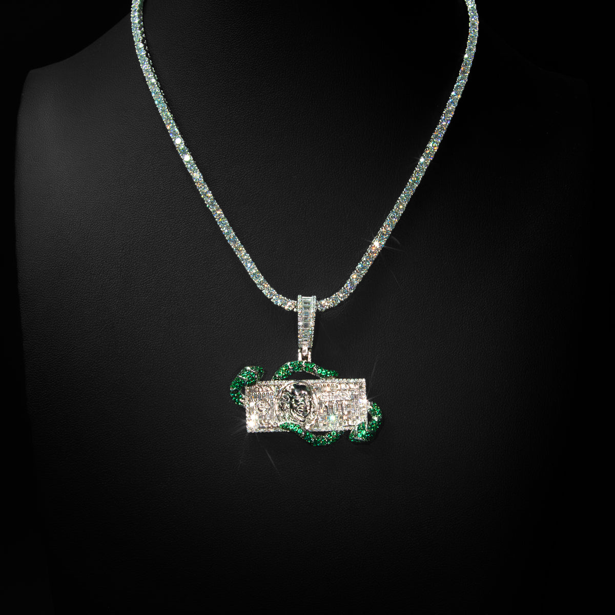 Moissanite Money Snake Pendant
