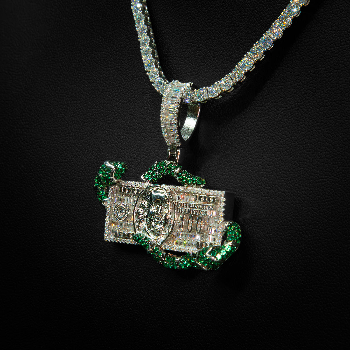 Moissanite Money Snake Pendant