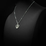 Moissanite Mother & Child Heart Pendant & Box Chain