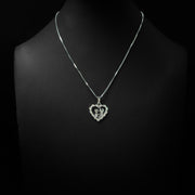 Moissanite Mother & Child Heart Pendant & Box Chain