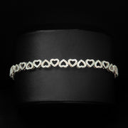 Open Heart Link Crystal Tennis Bracelet