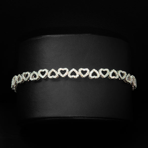 5mm Open Heart Link Tennis Bracelet