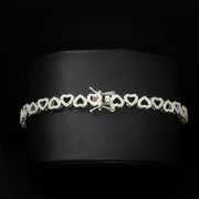 Open Heart Link Crystal Tennis Bracelet