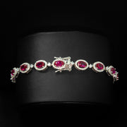 Oval Ruby Colored Crystal Bracelet